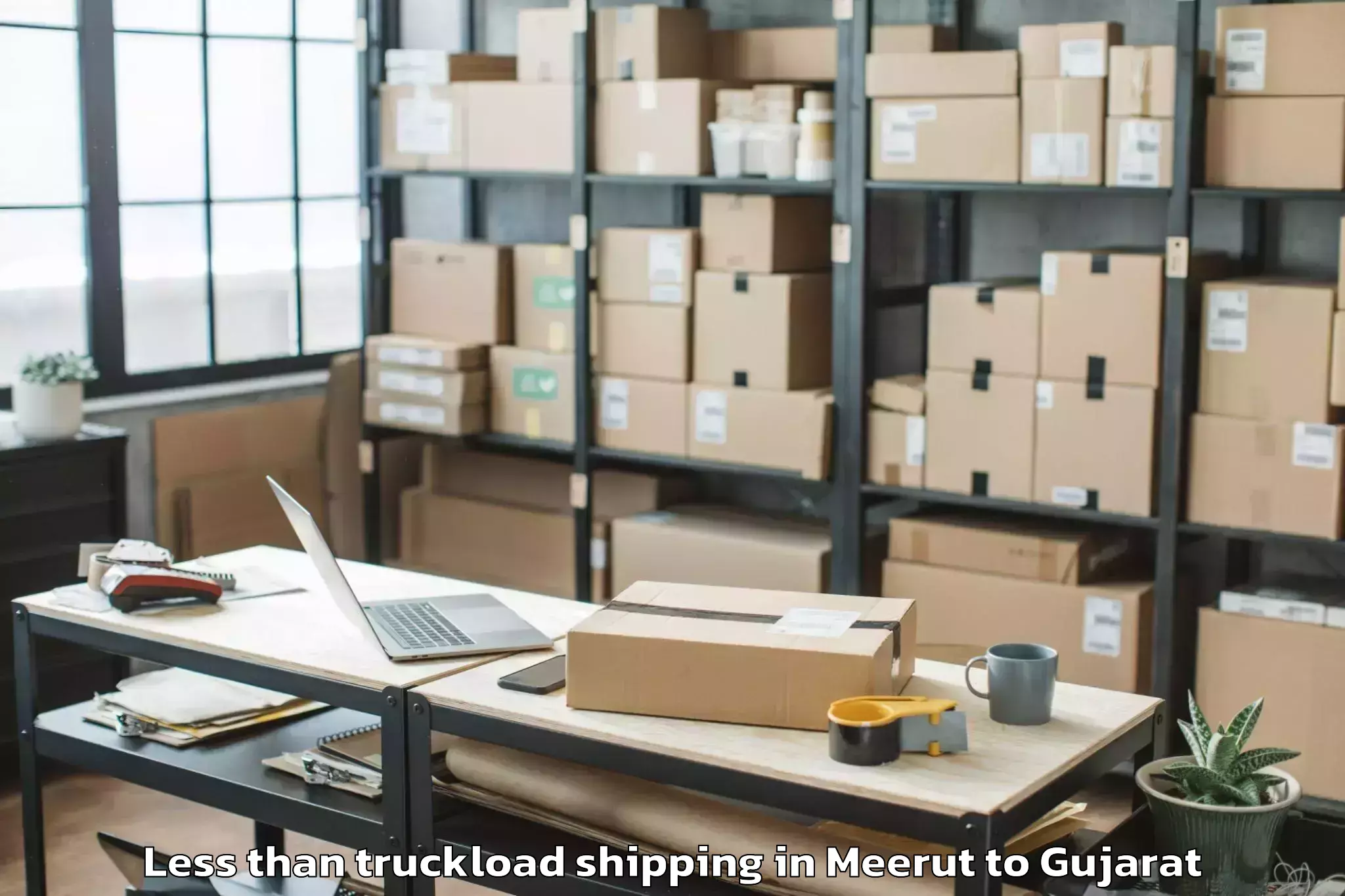 Book Your Meerut to Bagasra Less Than Truckload Shipping Today